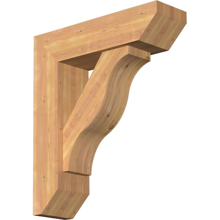 Ekena Millwork Funston Slat Smooth Bracket w/ Offset Brace, Western Red Cedar, 7 1/2"W x 26"D x 30"H BKT0806X26X30FST06SWR